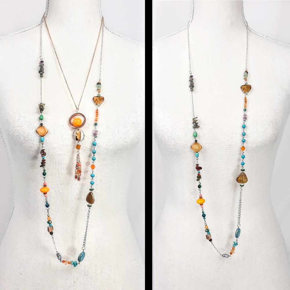 OOAK Boho Long Layering Necklace